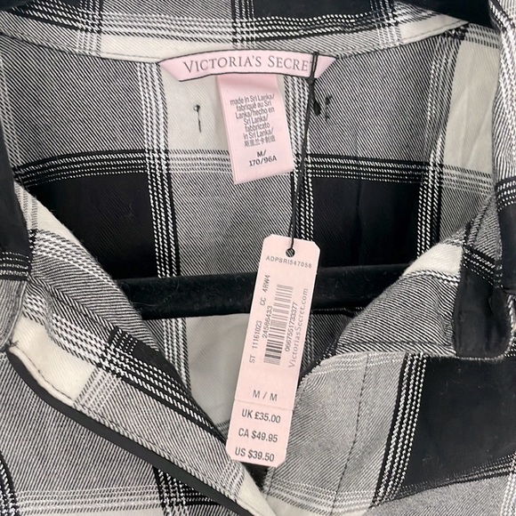 NWT Victoria’s Secret Black & White Plaid Sleep Set - Size M - Picture 4 of 6